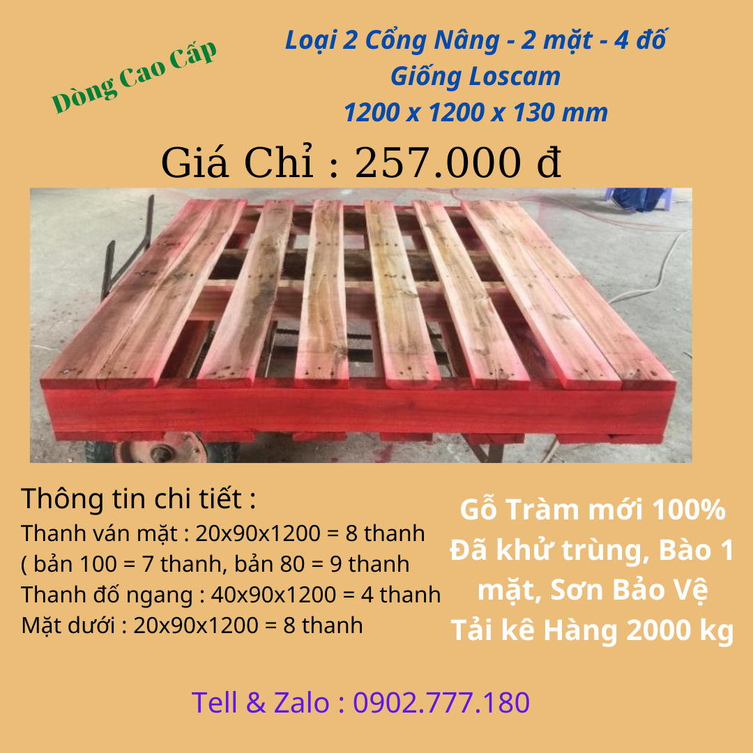 Loai 2 Cong Nang 2 mat 4 do Giong Loscam 1200 x 1200 x 130 mm